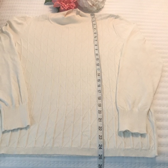 Allison Daley Ribbed Knit Sweater Size Large Cream Pullover - Picture 9 of 11